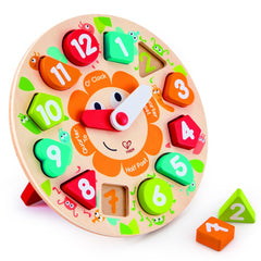 Hape Wooden Chunky Clock Educational Puzzle - 13pcs - Colorland Toys