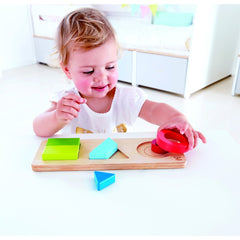 Hape Wooden Geometry Educational Puzzle - 6pcs - Colorland Toys
