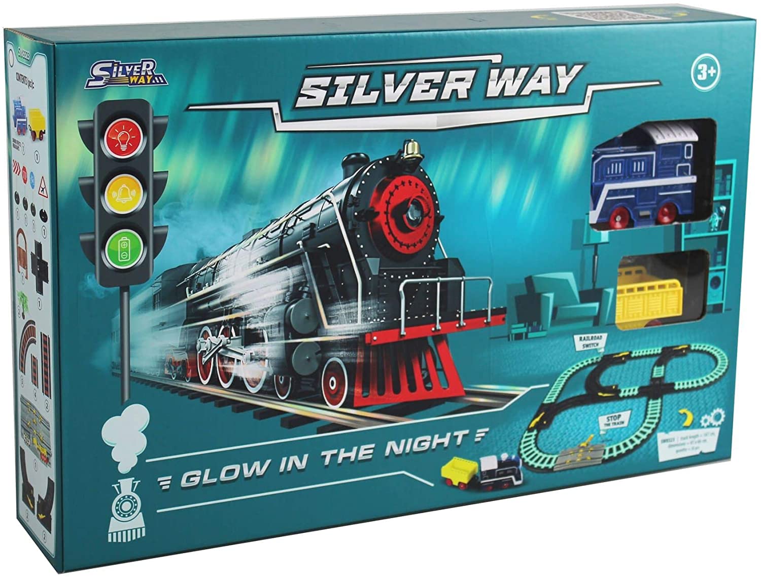 Silver Way Glow in the Dark Train Set SW8323 - Colorland Toys