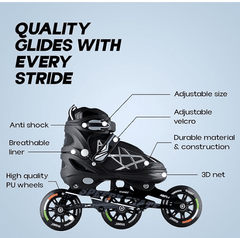 Skate Shoes Size 39 - 42 Gray SKATE155K - L - Colorland Toys