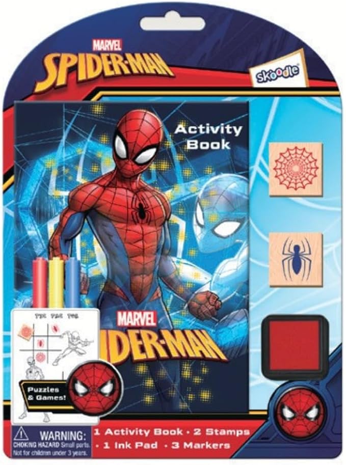 Skoodles Spider - Man Activity Book with Wooden Stampers - Colorland Toys