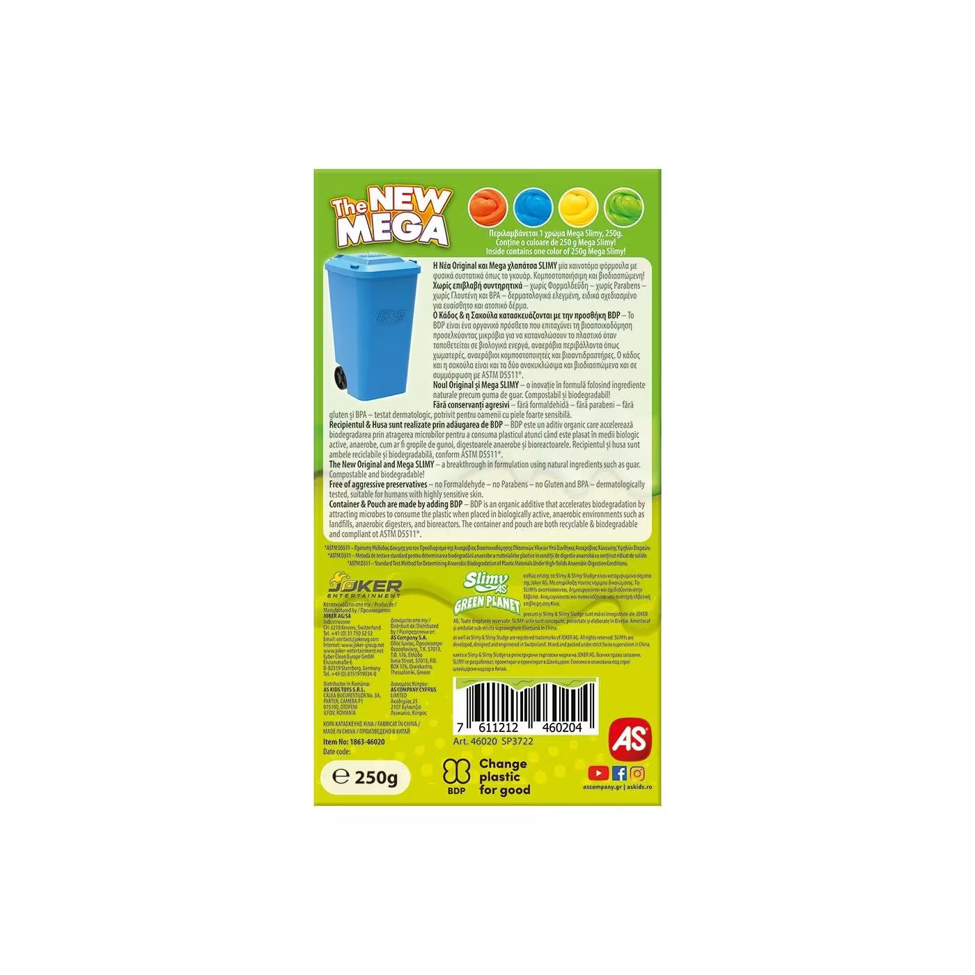 Slimy Green Planet 250ml Garbage Can 46020 - Colorland Toys