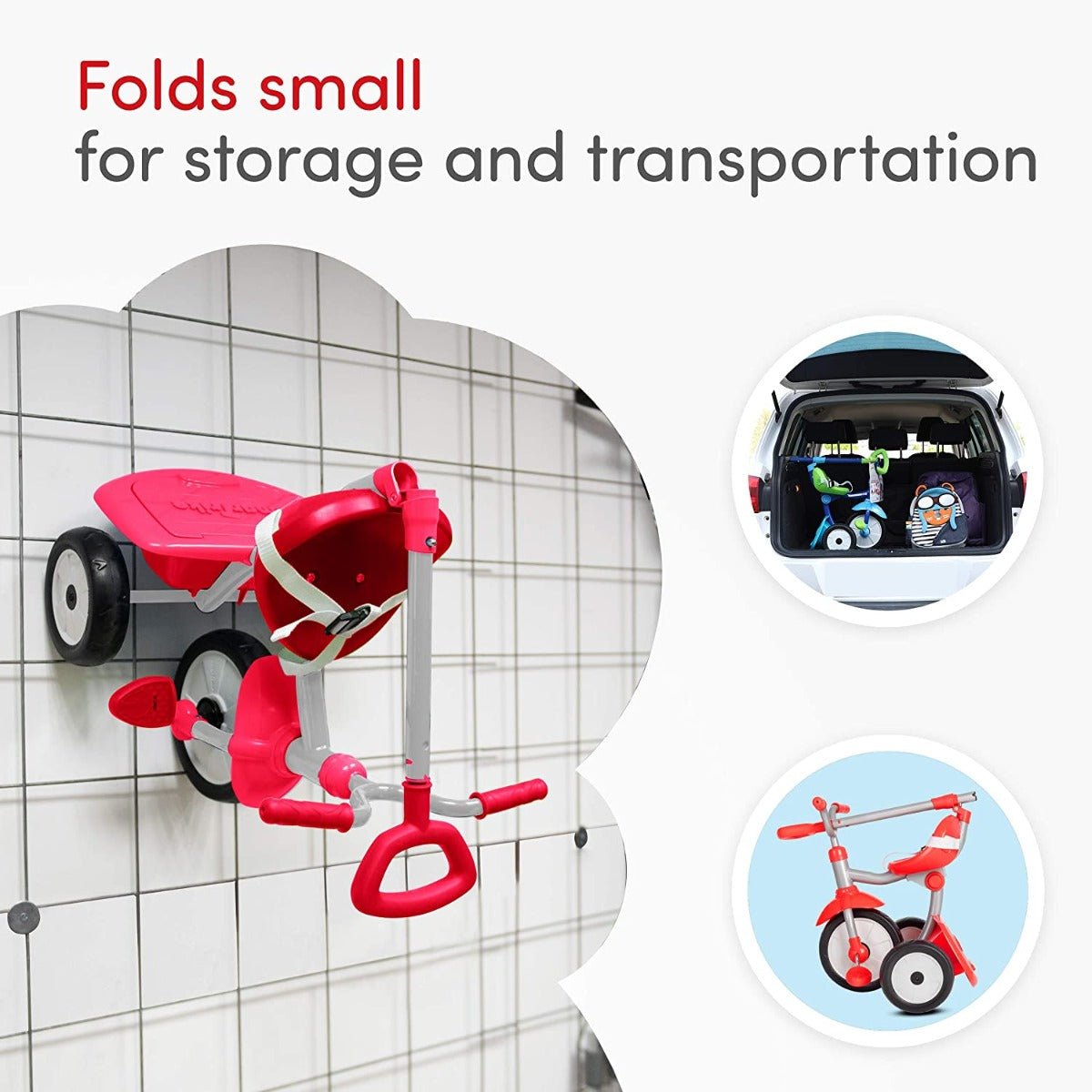 SmarTrike Folding Fun Tricycle Red 1310503 - Colorland Toys