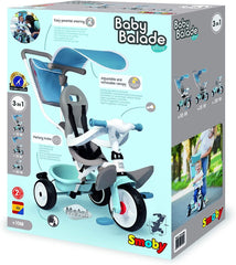 Smoby Baby Balade Plus 3 - in - 1 Tricycle Blue 7600741400 - Colorland Toys