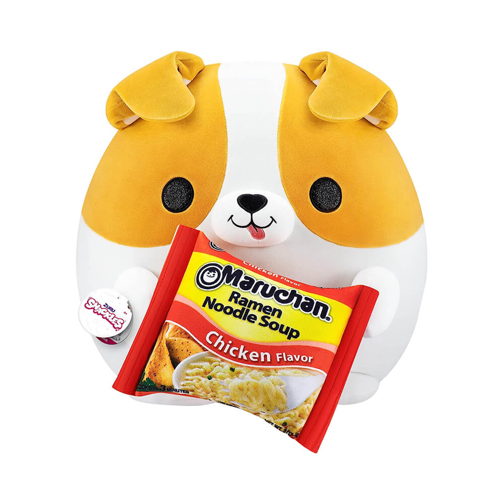 Snackles Holding Maruchan Ramen Noodle Soup Chicken - Corgi Plush 14inch 77511J - Colorland Toys