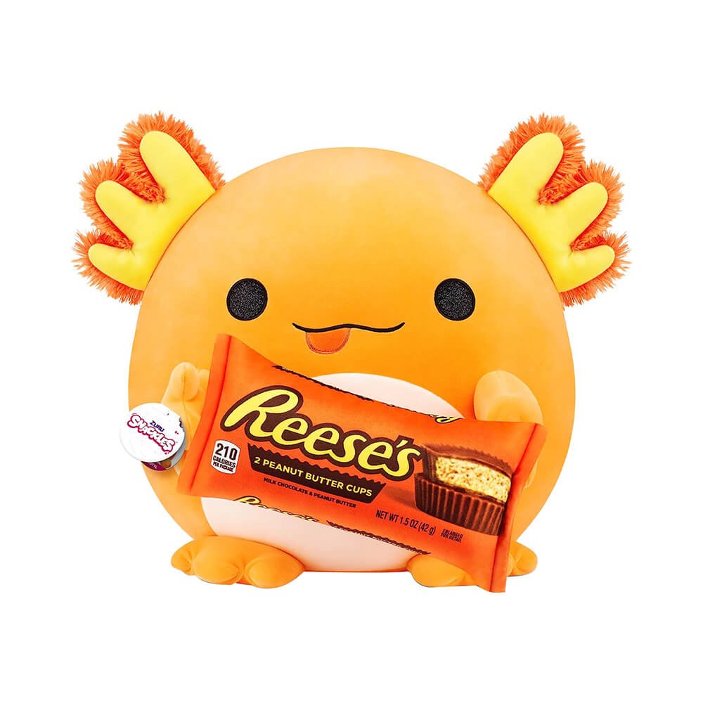 Snackles Holding Reese's - Axolotl Plush 14inch 77511P - Colorland Toys