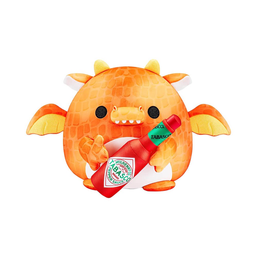 Snackles Holding Tabasco Red Pepper Sauce - Dragon Plush 14inch 77511M - Colorland Toys