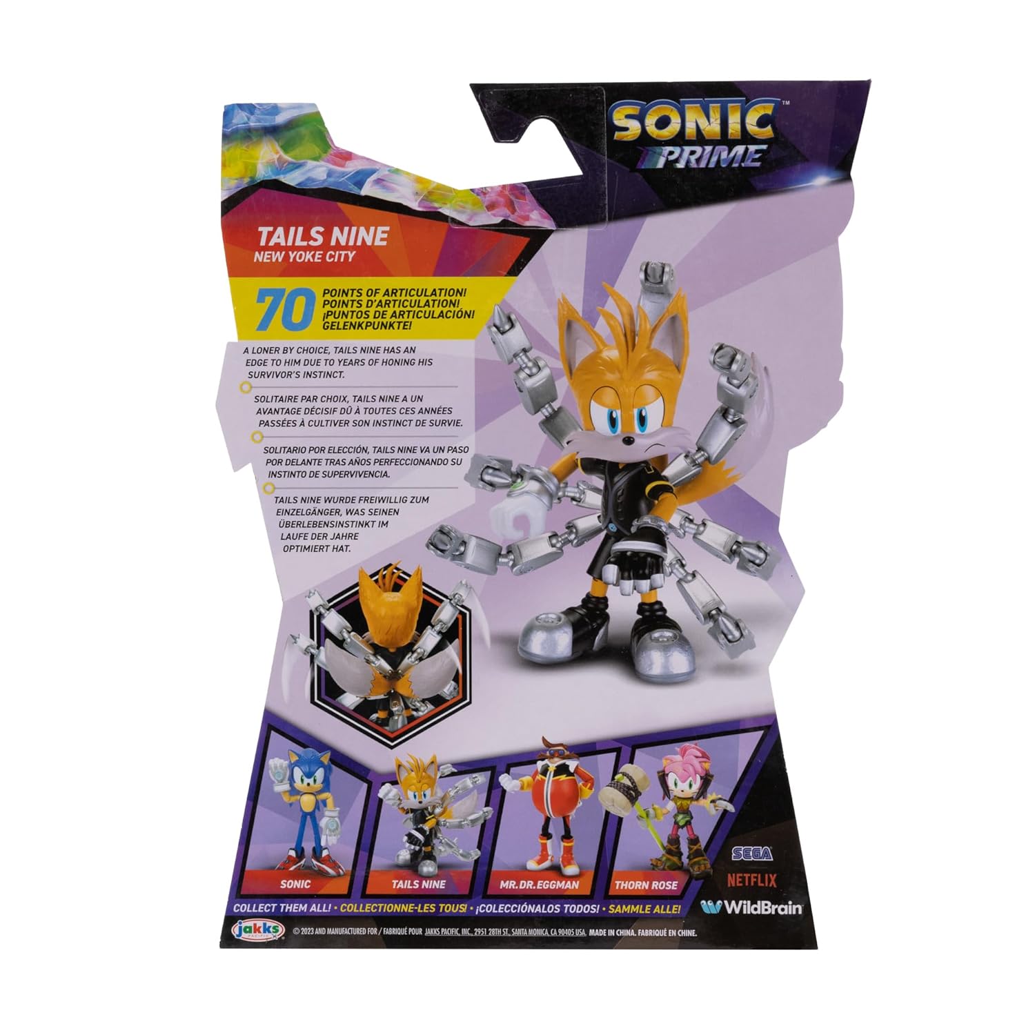 Sonic Prime New Yoke City Action Figure 5inch - Tails Nine - Colorland Toys