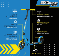 Spartan Blaze Scooter - Blue 200mm SP - 7064 - Colorland Toys
