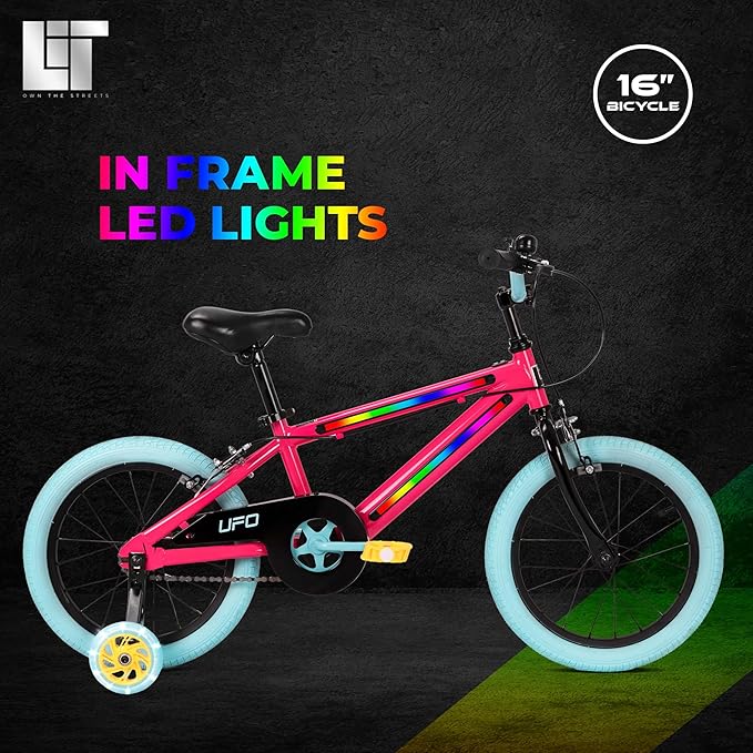 Spartan LiT UFO 16 - Inch Hot Pink Bicycle LT - 3001 - Colorland Toys