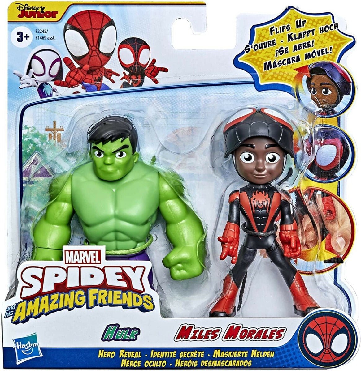 Spidey and His Amazing Friends Hulk and Miles Morales Hero Reveal 2 Pack F1469 - Colorland Toys