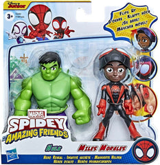 Spidey and His Amazing Friends Hulk and Miles Morales Hero Reveal 2 Pack F1469 - Colorland Toys