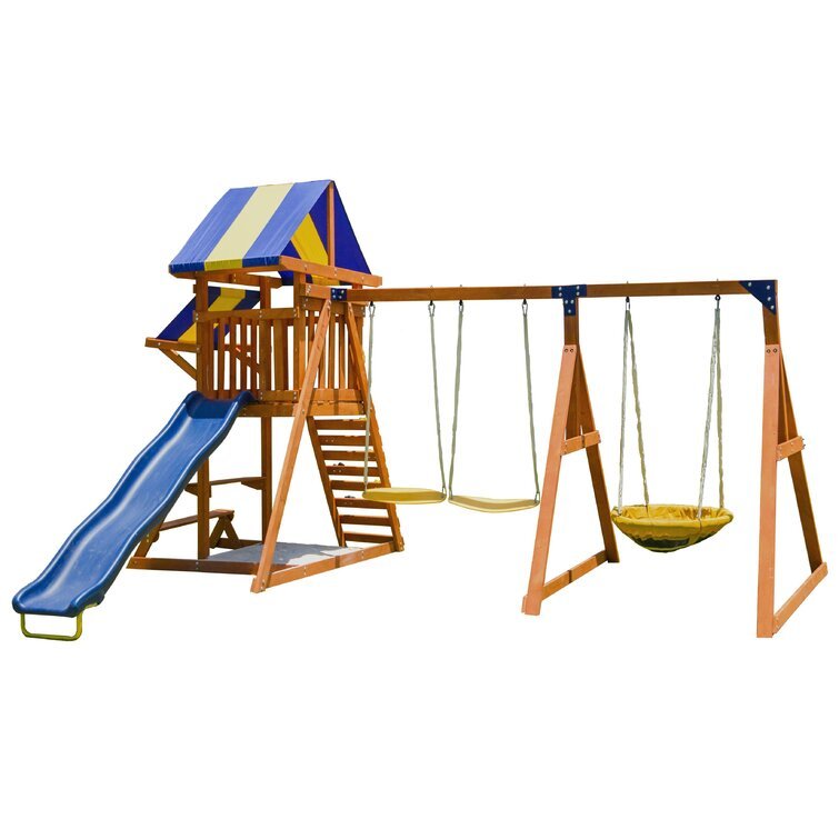 Sports Power Willow Creek Wooden Swing Set - Colorland Toys