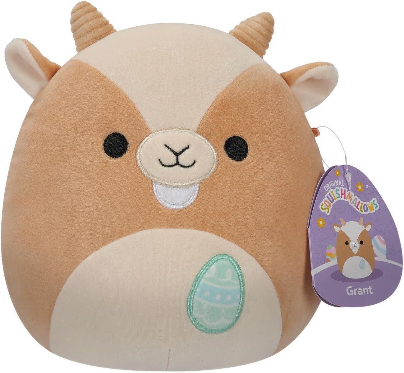 Squishmallow Little Plush Easter Grant Tan Goat with Egg Embroidery 7.5in - Colorland Toys