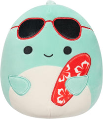 Squishmallow Perry Teal Dolphin with Sunglasses And Surfboard 7.5 Inches SQCR05372 - Colorland Toys