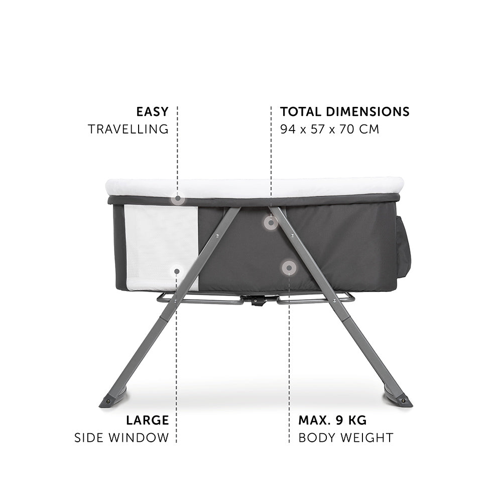 Hauck Dreamer Rocking Crib Portable Fold Away Baby Bed Gray 608951 - Colorland Toys