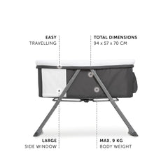 Hauck Dreamer Rocking Crib Portable Fold Away Baby Bed Gray 608951 - Colorland Toys