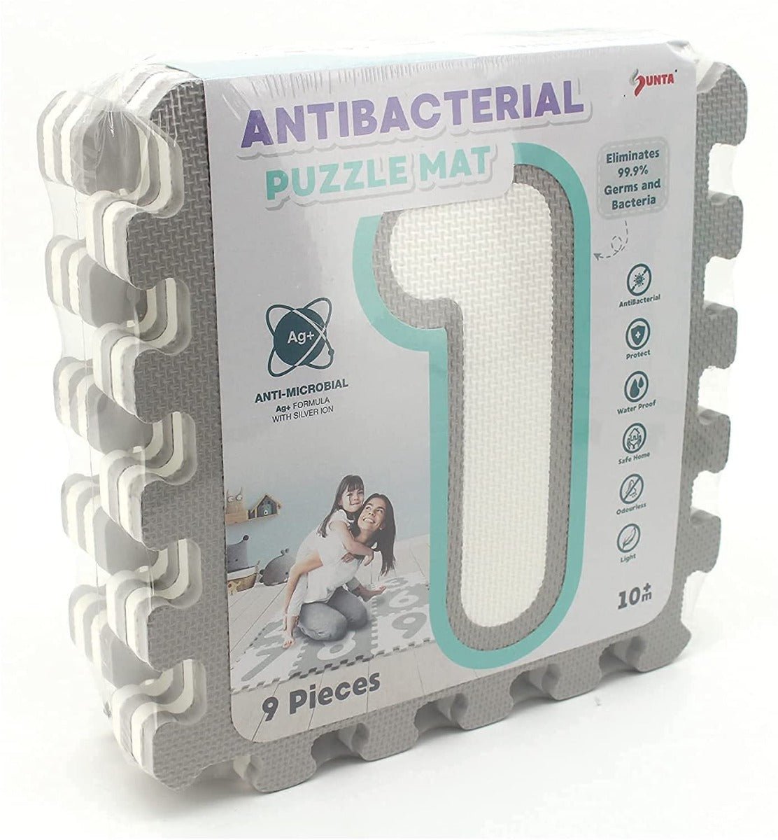 Sunta Sunny Tales Numbers Anti Bacterial Puzzle Mat - 9 Pieces 911853 - Colorland Toys