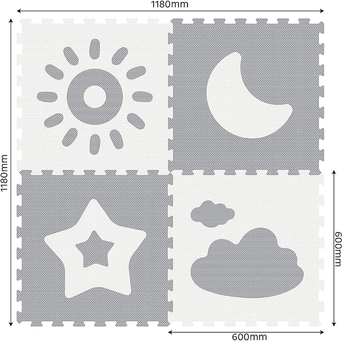 Sunta Weather Series Classic Puzzle Mat Grey 4pcs 911884 - Colorland Toys