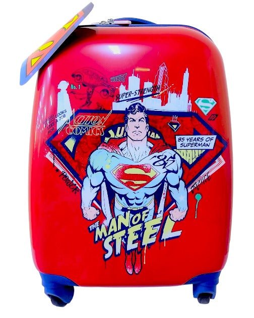 Superman Kids Luggage with Reusable Stickers 18inch TBT23SMMSKL410 - Colorland Toys
