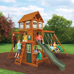 Kidkraft Cranbrook Wooden Swing Set / Playset - Colorland Toys