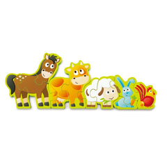 Hape - Double-Sided Numbers & Farm Animal Wooden Jigsaw Puzzle - Colorland Toys