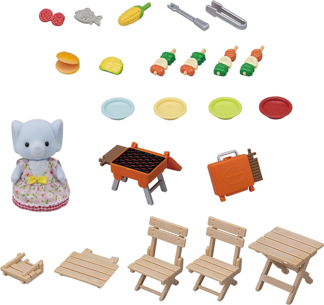 Sylvanian Families BBQ Picnic Set Elephant Girl 5640 - Colorland Toys