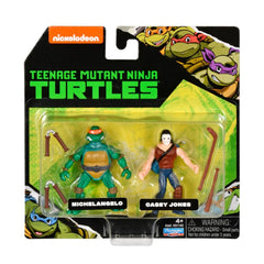 Teenage Mutant Ninja Turtles Miniature Action Figure 2pk - Michaelangelo & Casey Jones 81143/81140 - Colorland Toys
