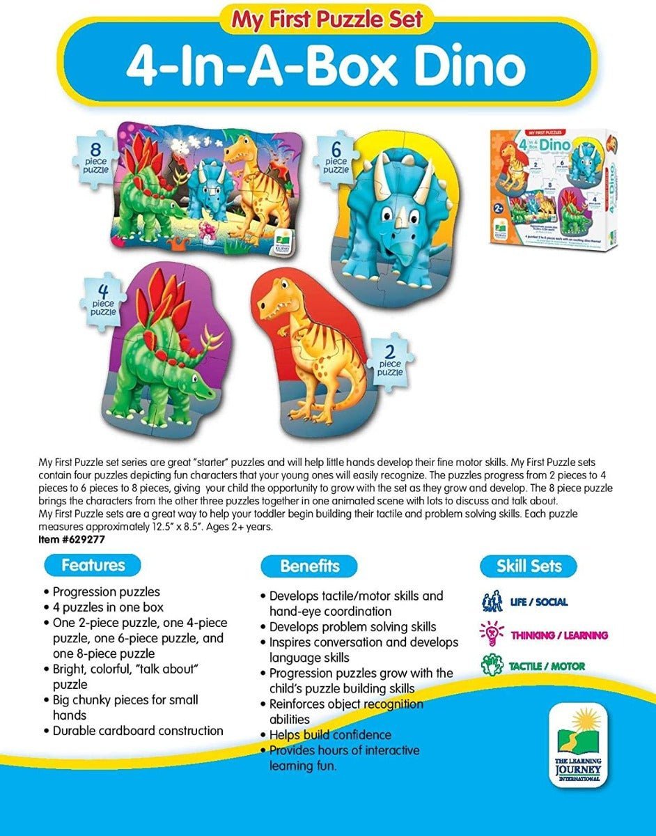 The Learning Journey My First Puzzle Set 4 in a Box Dino 629277 - Colorland Toys