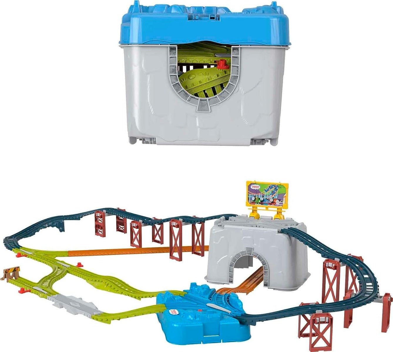 Thomas & Friends Toy Train Tracks Set, Connect & Build Bucket, 34 - Piece Expansion Pack for Diecast & Motorized Trains - Colorland Toys