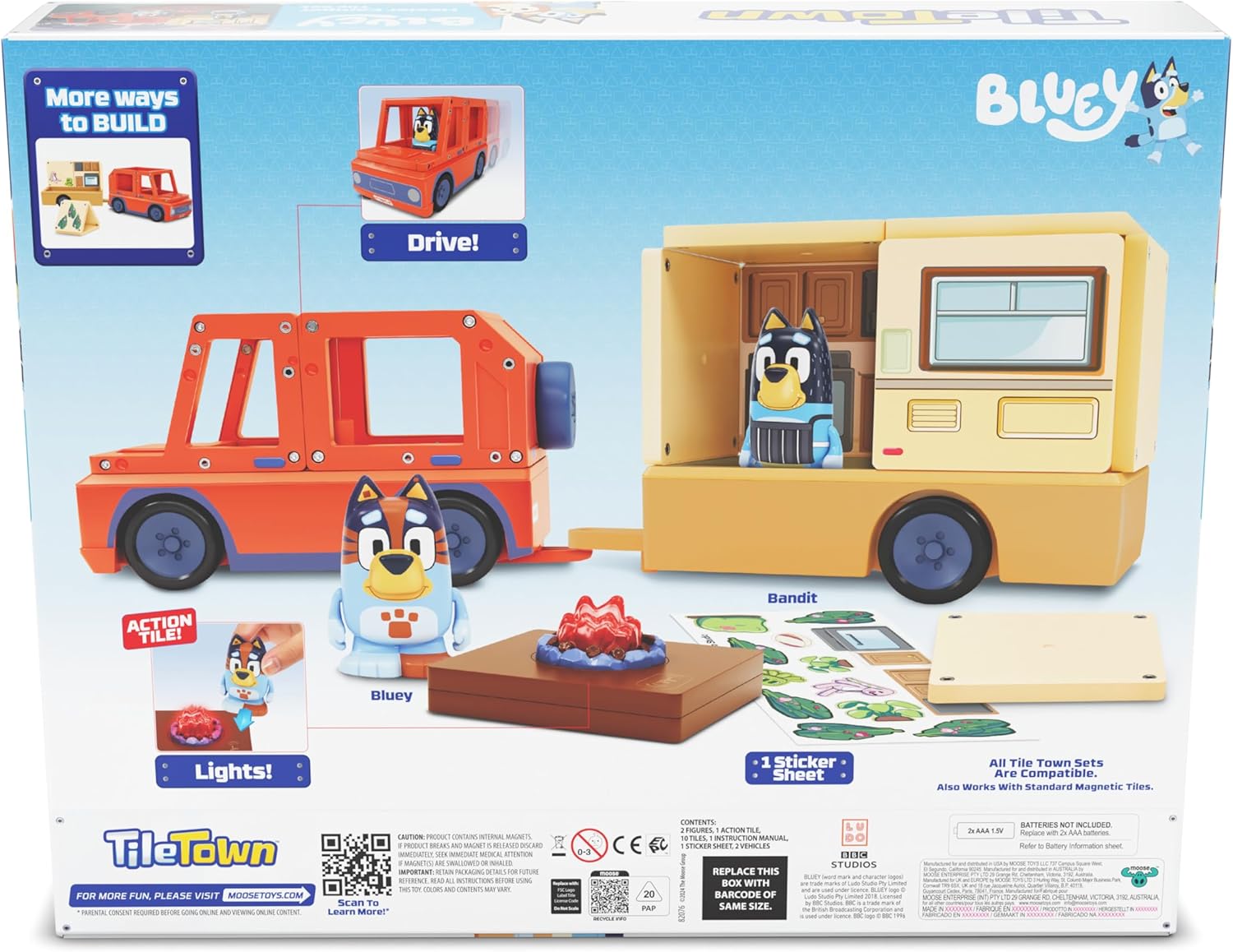 Tile Town Bluey Camper Tile Set 82076 - Colorland Toys