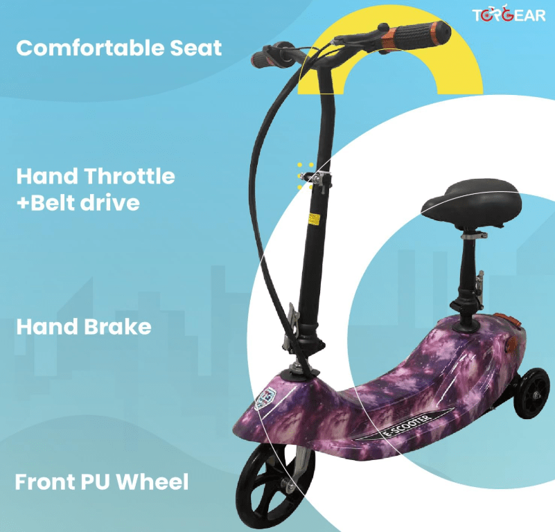 Top Gear Electric Scooter with Seat Purple 24V - Colorland Toys