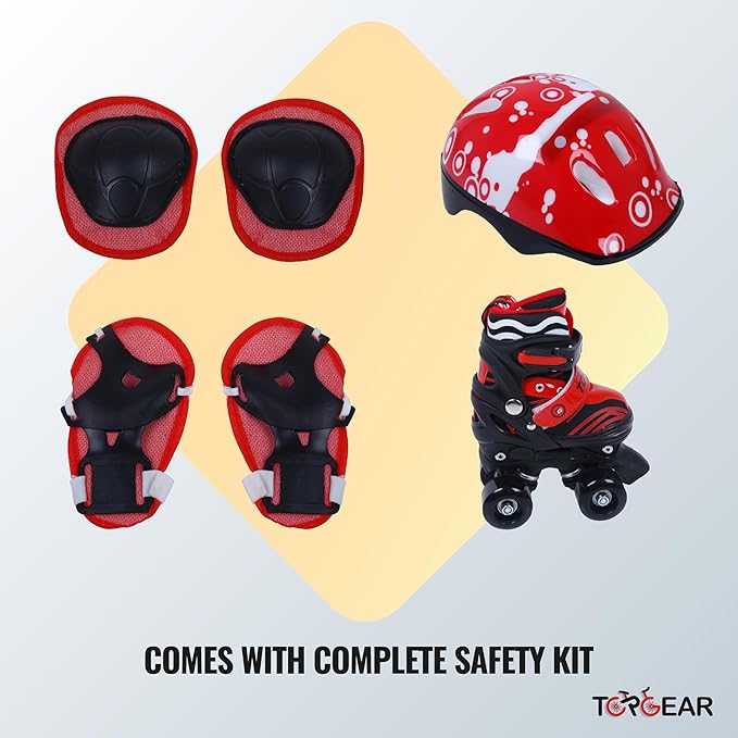 Top Gear Quad Skate Shoes 27-30 Red TG-9008 - Colorland Toys