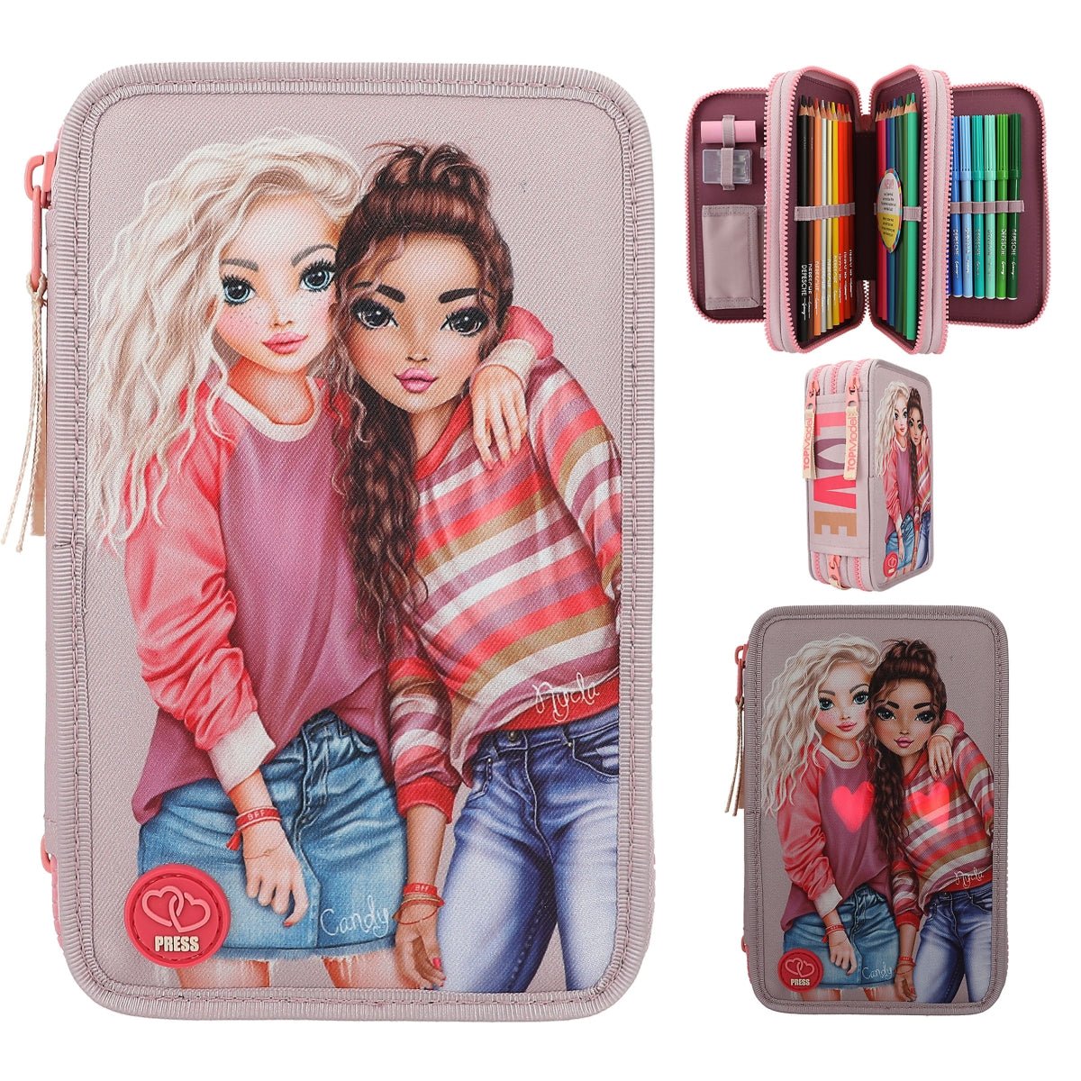 TOPModel Triple Pencil Case Led Best Friends TM - 11753 - Colorland Toys