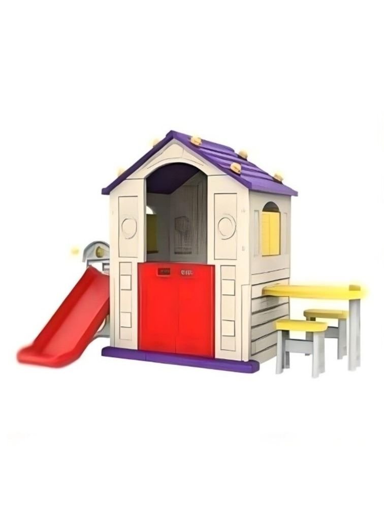 Toy Monarch Play House with Slide & Table Purple CHD - 553 - Colorland Toys