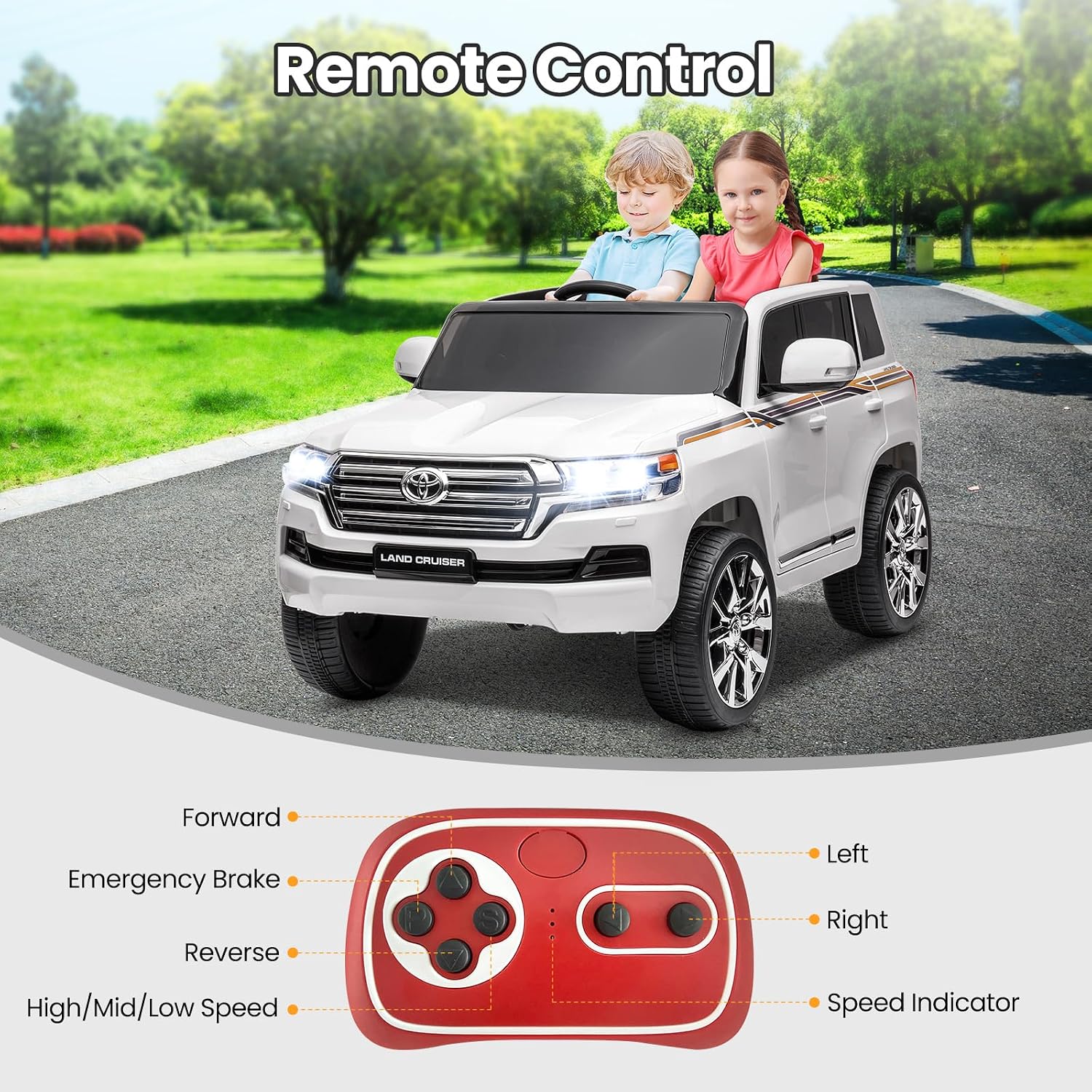 Toyota Land Cruiser 12V Kids Ride-On | Green JJ2022 - Colorland Toys