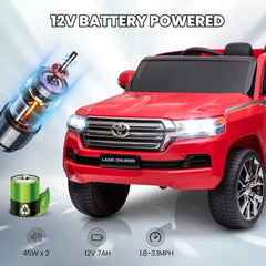 Toyota Land Cruiser 12V Kids Ride-On | Red JJ2022 - Colorland Toys