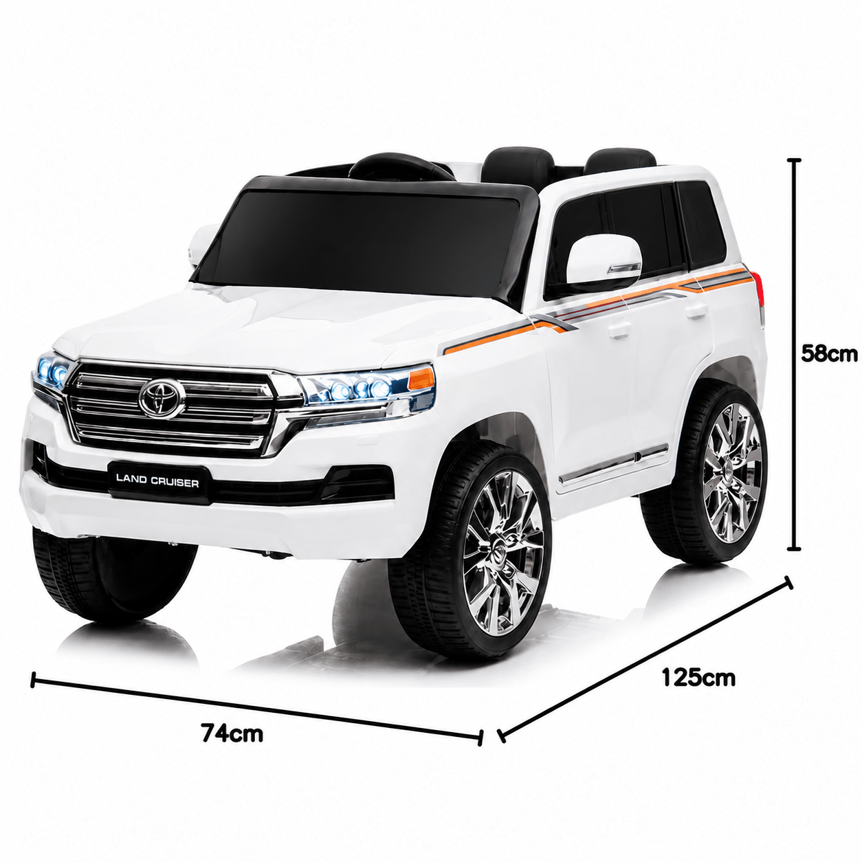 Toyota Land Cruiser 12V Kids Ride-On | White JJ2022 - Colorland Toys