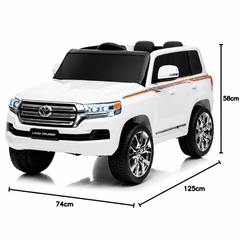 Toyota Land Cruiser 12V Kids Ride-On | White JJ2022 - Colorland Toys