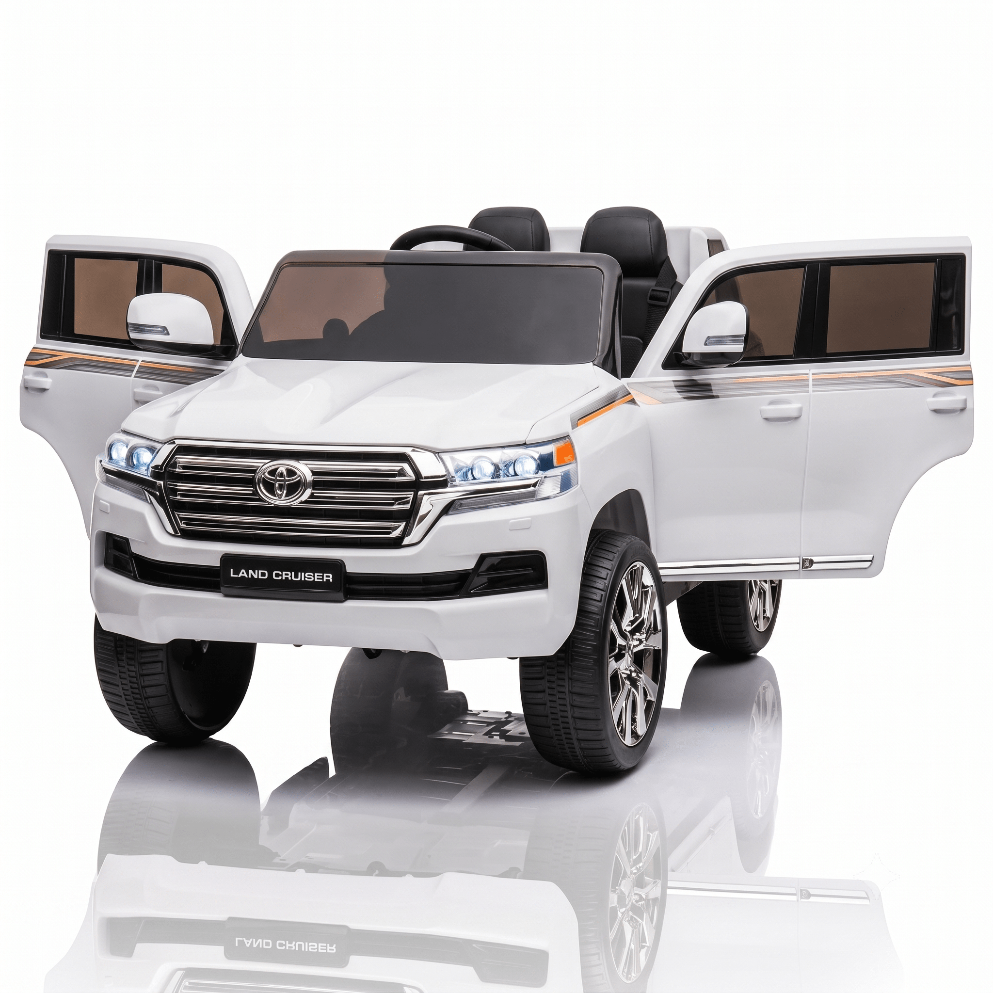 Toyota Land Cruiser 12V Kids Ride-On | White JJ2022 - Colorland Toys