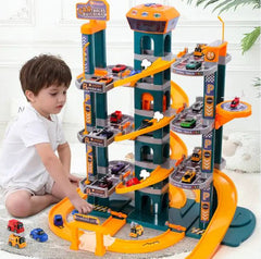 Track Building Parking Lot Playset , Kid's Car Sets - Colorland Toys