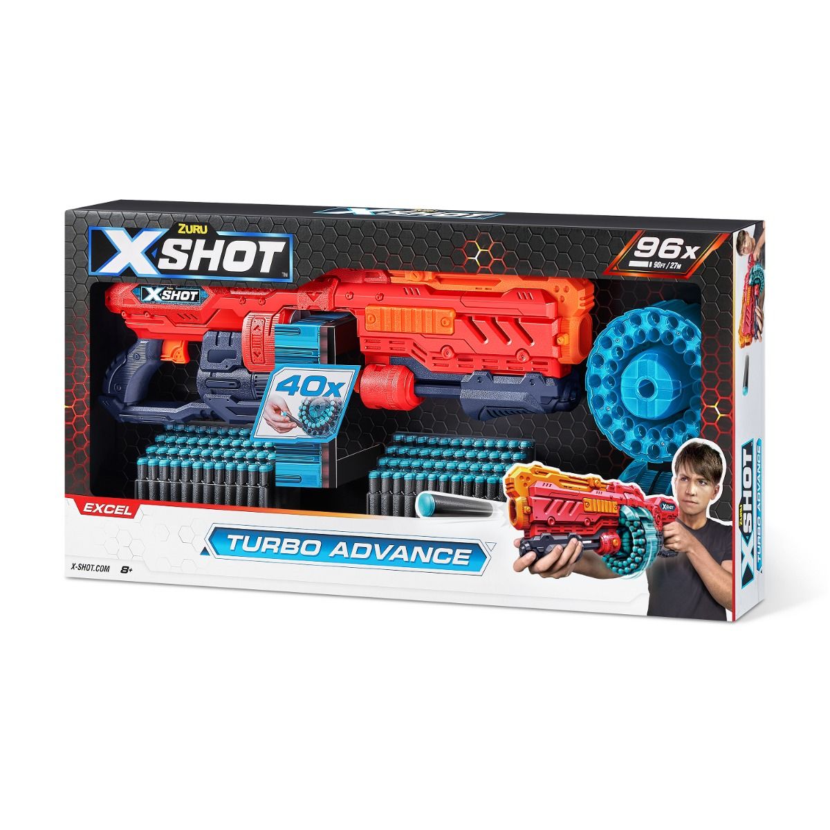 X-SHOT Turbo Advance 40 Dart Barrel with 98 Darts 36136 - Colorland Toys