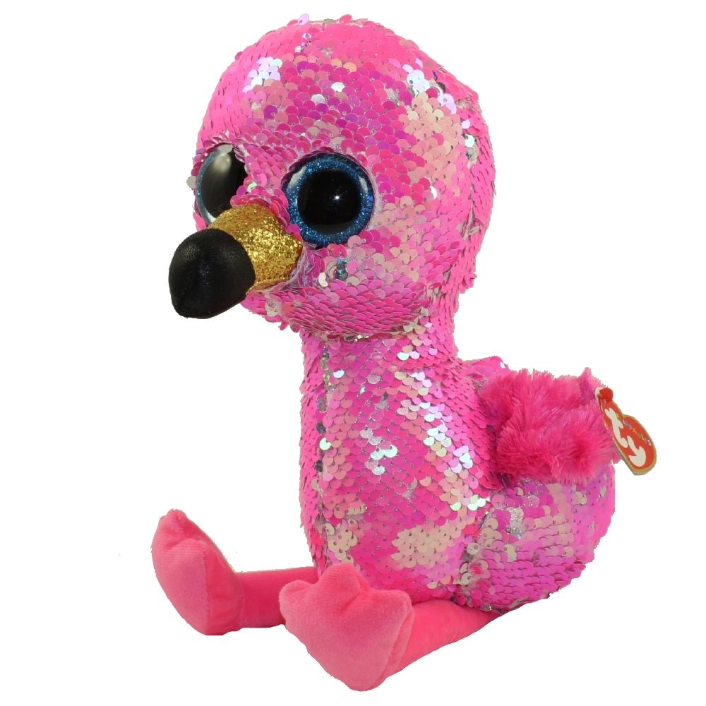 TY Flippables Sequin Plush - Pinky the Flamingo 10inch 36437 - Colorland Toys