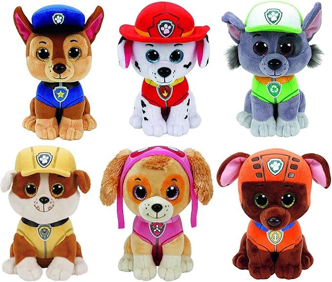 TY Paw Patrol Beanie Babies – Complete Set of 6 Plush Toys - Colorland Toys