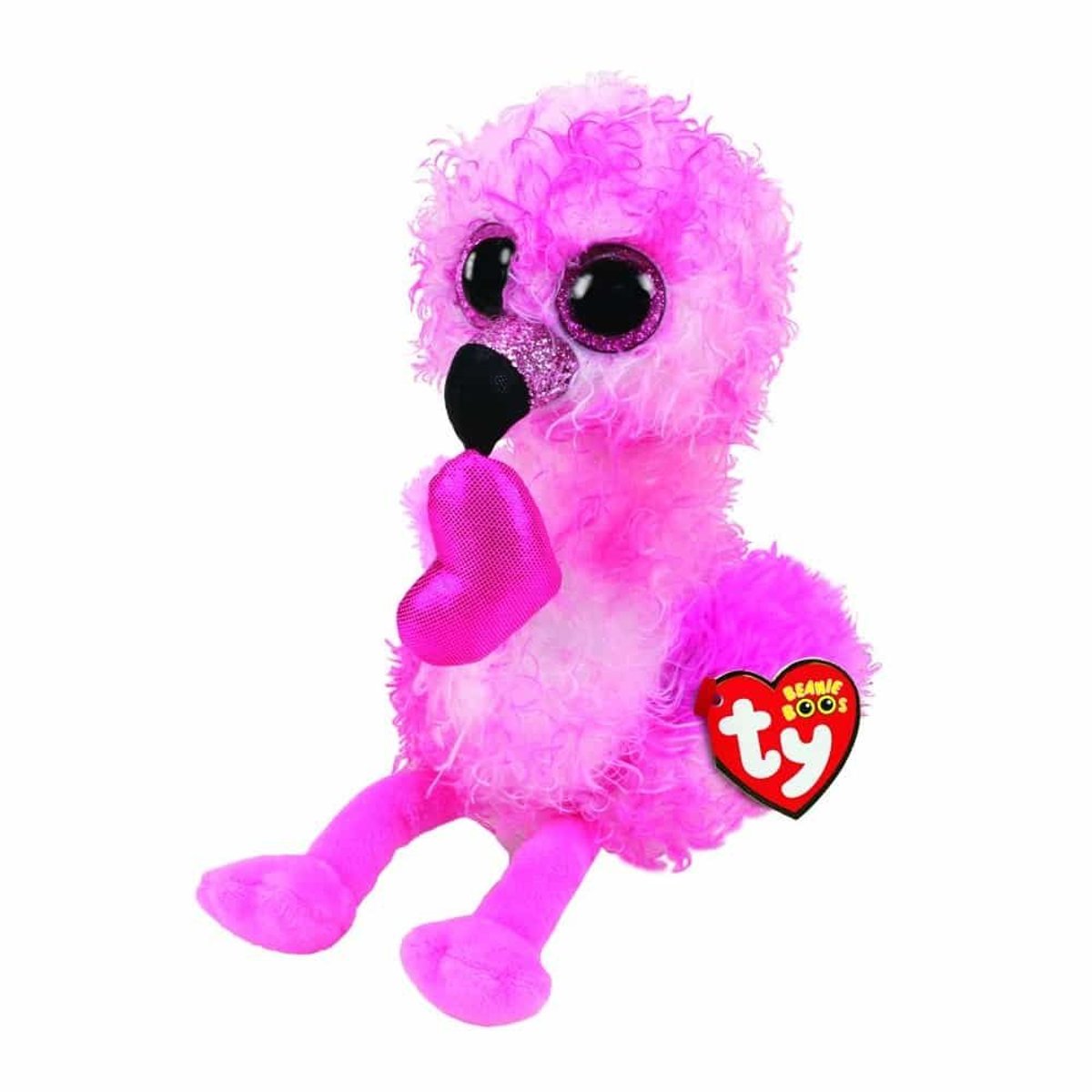 TY Beanie Boos Flamingo Dainty With Heart 9inch 34106 - Colorland Toys