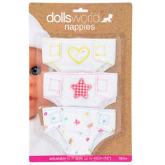 Dolls World Fabric Nappies Baby Doll 3 Pack 8677 - Colorland Toys