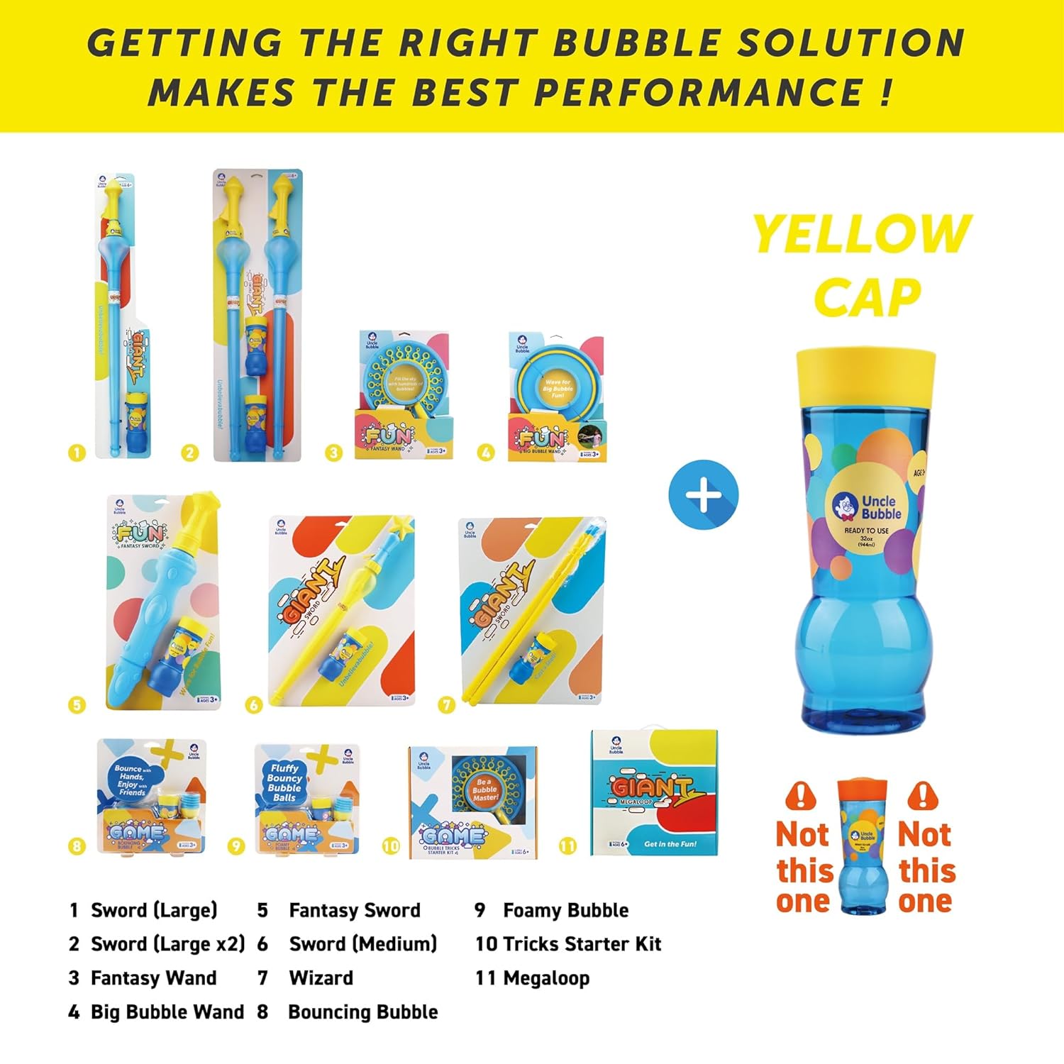 Uncle Bubble Refill Bubble Solution 32OZ - Colorland Toys