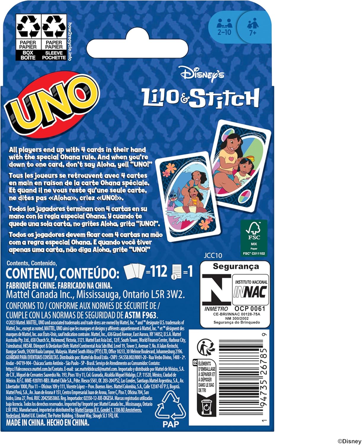 UNO® Disney Lilo & Stitch Edition – Collectible Card Game with Special “Ohana” Rule JCC10 - Colorland Toys