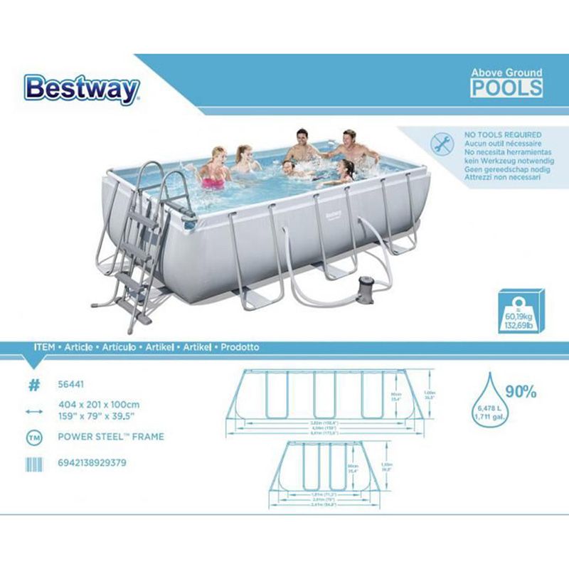 Bestway Power Steel Rectangular Pool 404x201cm — view 3