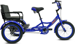 Vaux Tricycle 12 Back Seat Blue - Colorland Toys